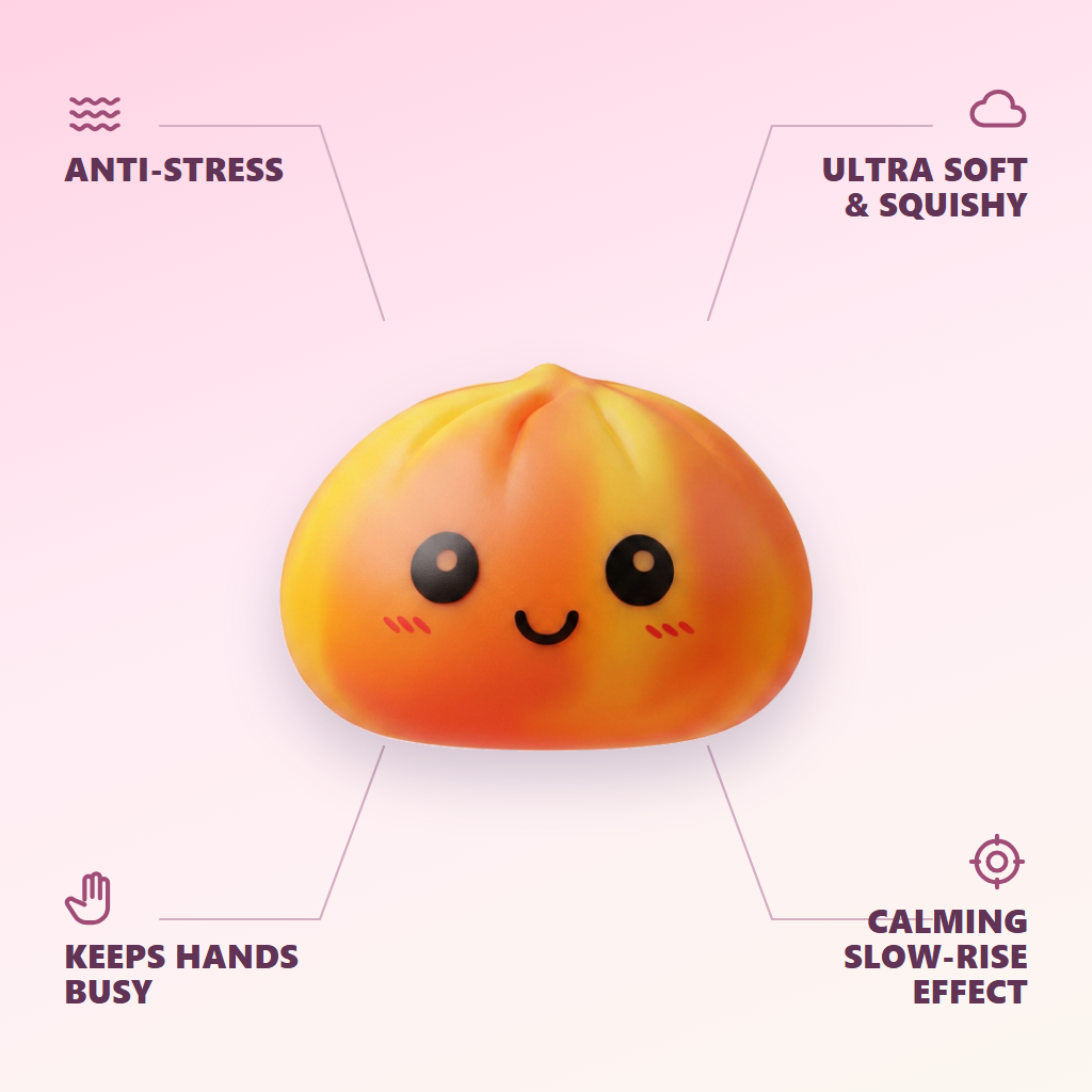 Tie Dye Orange Dumpling Squishy — its benefits