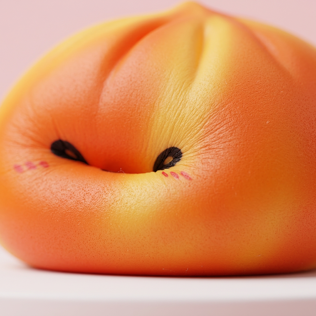 Tie Dye Orange Dumpling Squishy — close-up of the texture