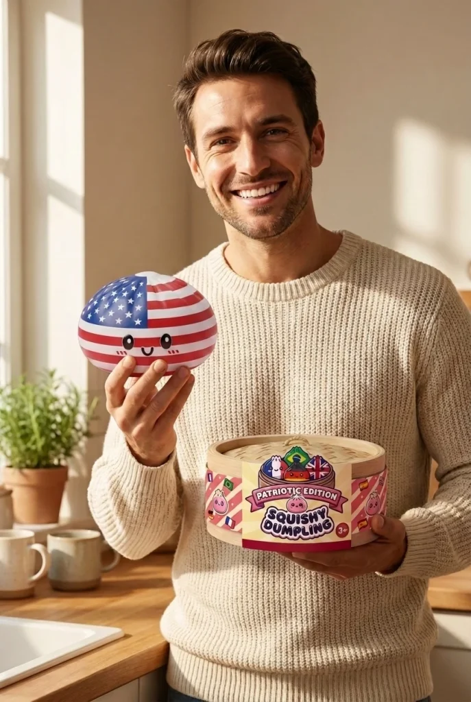 Squishy Dumpling USA with its box