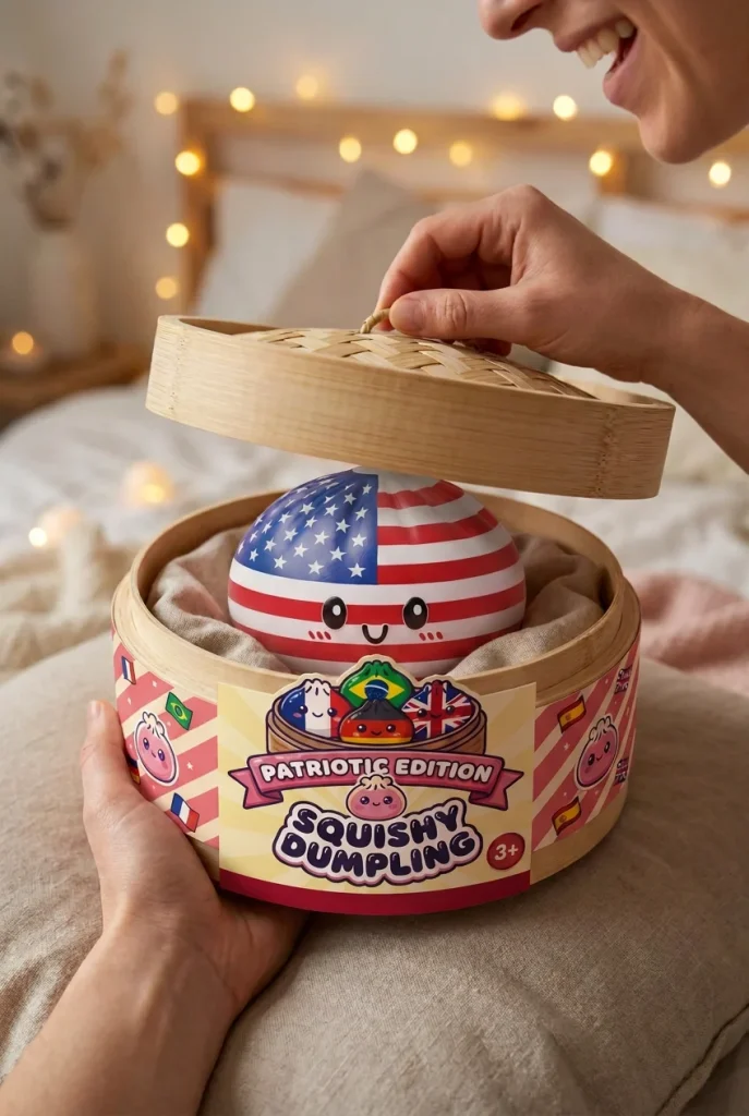 Squishy Dumpling USA unboxing moment