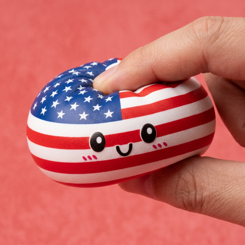 Squishy Dumpling USA — slow-rise effect, the foam springs back slowly