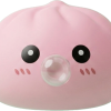 Soft Pink Dumpling Squishy being squeezed, soft slow-rise foam