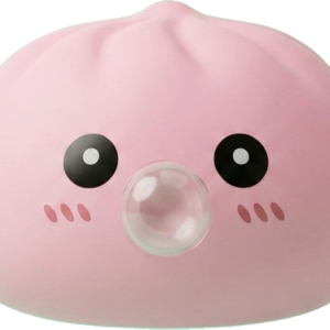 Soft Pink Dumpling Squishy being squeezed, soft slow-rise foam