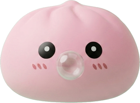 Soft Pink Dumpling Squishy being squeezed, soft slow-rise foam
