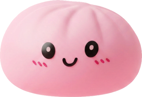 Pink Blossom Squishy Dumpling being squeezed, soft slow-rise foam
