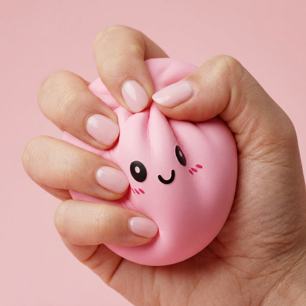 Pink Blossom Squishy Dumpling — slow-rise effect, the foam springs back slowly