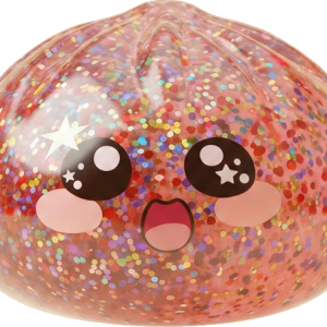 Pink Galaxy Dumpling Squishy being squeezed, soft slow-rise foam
