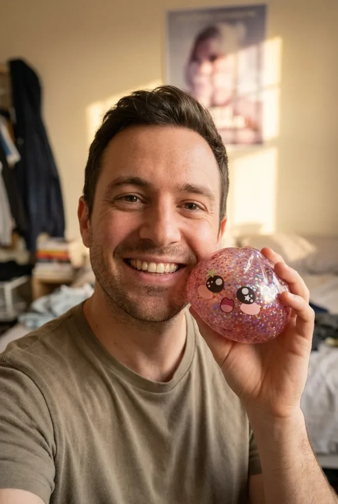 Pink Galaxy Dumpling Squishy in everyday life