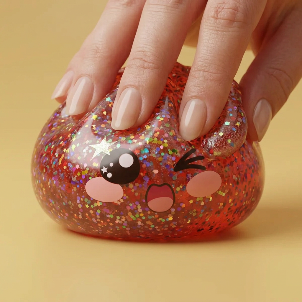 Pink Galaxy Dumpling Squishy — slow-rise effect, the foam springs back slowly