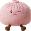 Giant Pink Squishy Dumpling Toy being squeezed, soft slow-rise foam
