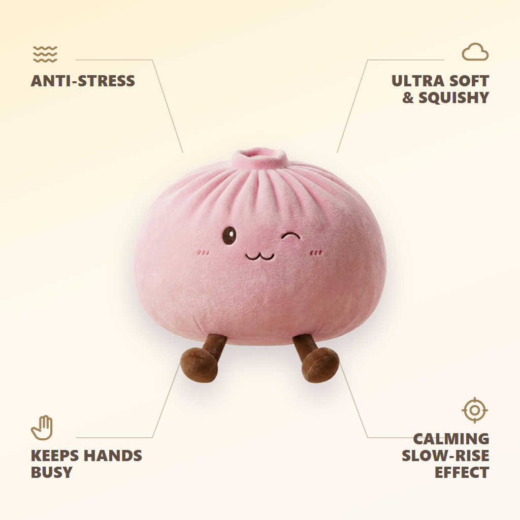 Giant Pink Squishy Dumpling Toy — its benefits