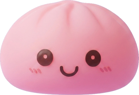 Pink Dumpling Squishy Night Light being squeezed, soft slow-rise foam
