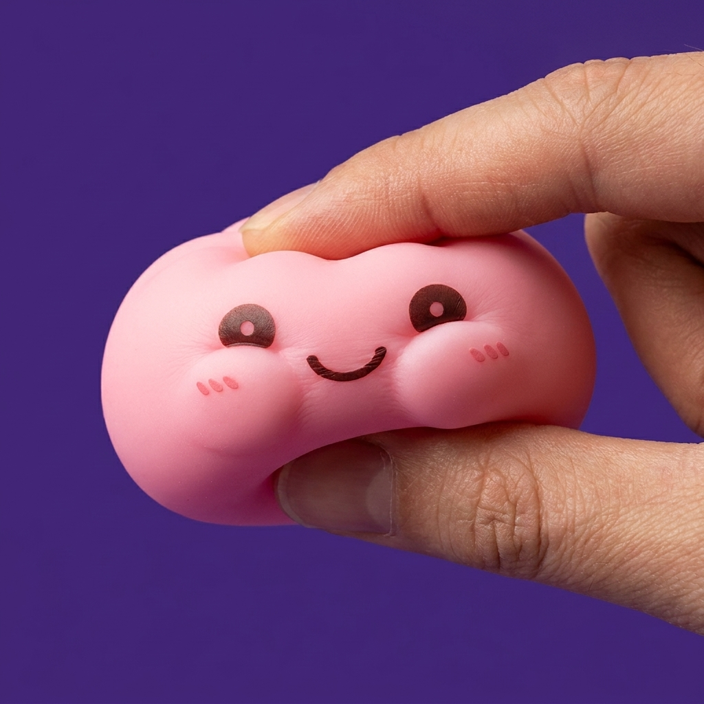 Pink Dumpling Squishy Night Light — slow-rise effect, the foam springs back slowly