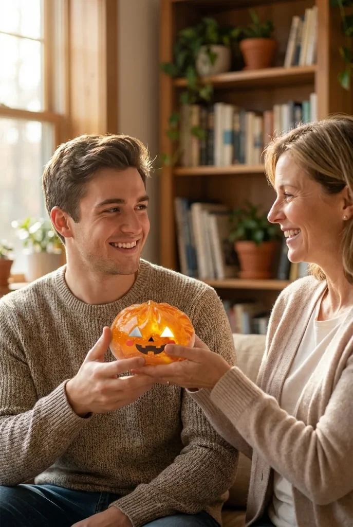 Light-Up Pumpkin Halloween Dumpling Squishy as a gift idea