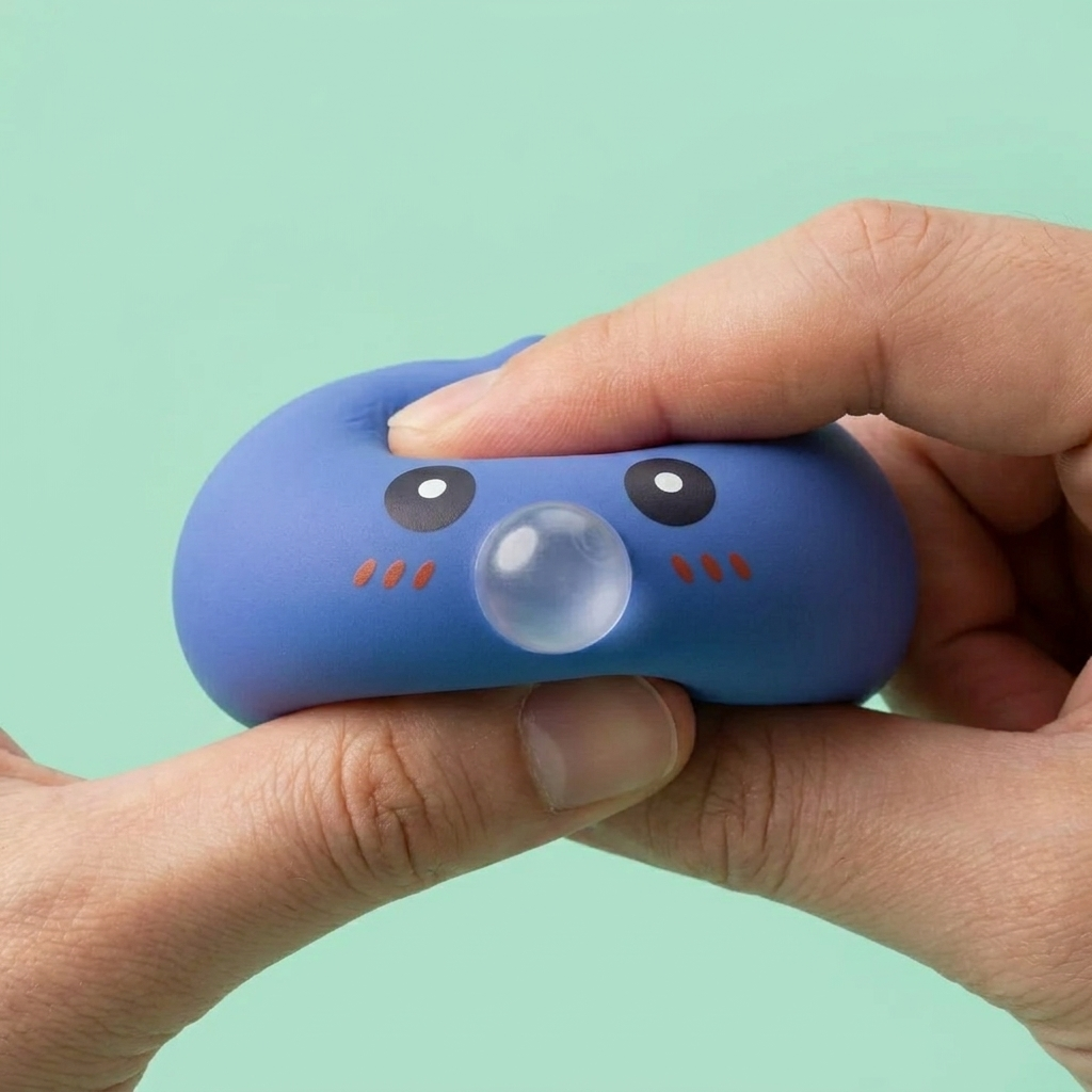 Puffy Purple Blow Dumpling Squishy — slow-rise effect, the foam springs back slowly