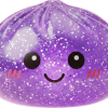 Dreamy Purple Glitter Dumpling Squishy being squeezed, soft slow-rise foam