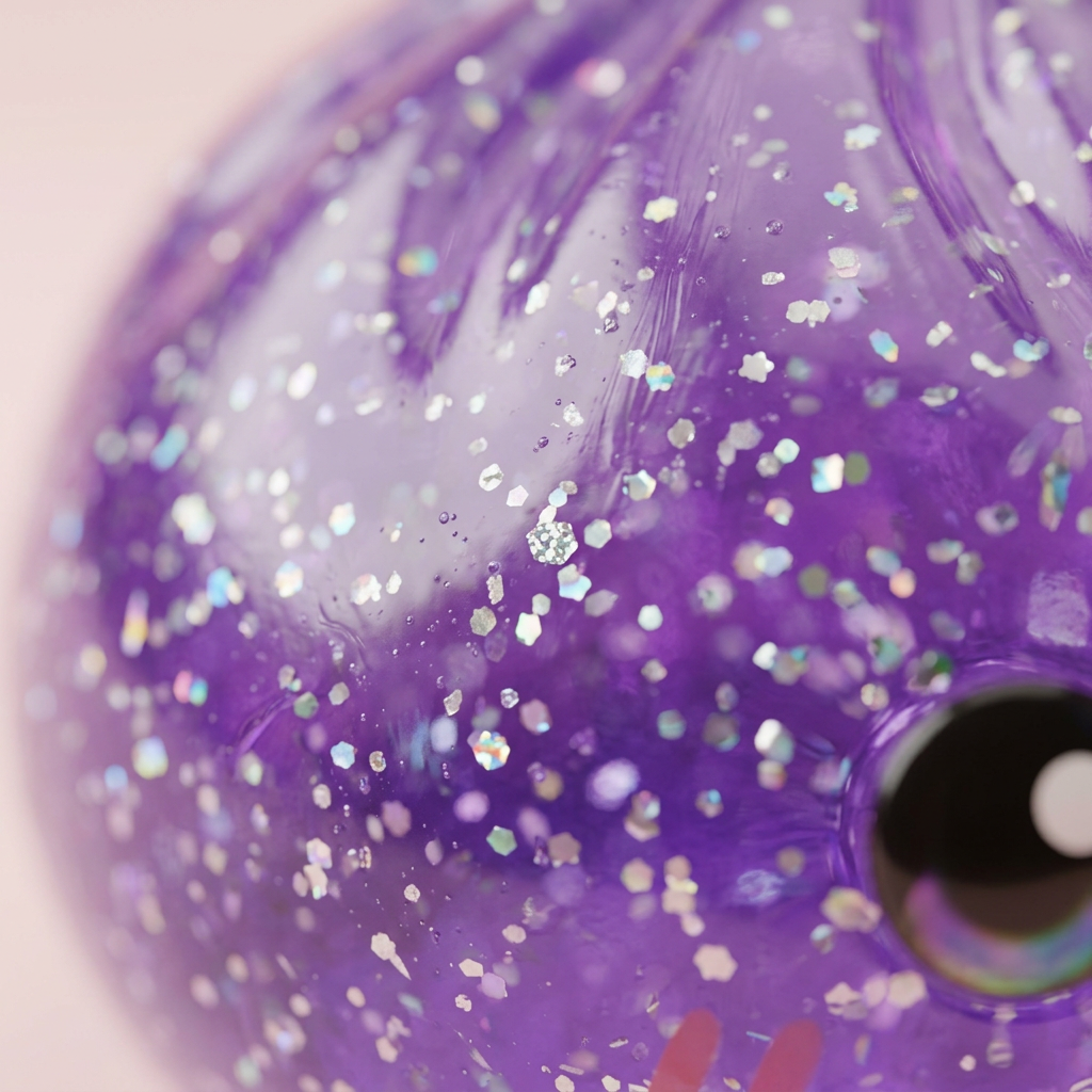 Dreamy Purple Glitter Dumpling Squishy — close-up of the texture