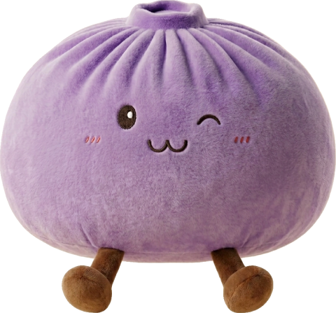 Giant Purple Dumpling Squishy being squeezed, soft slow-rise foam
