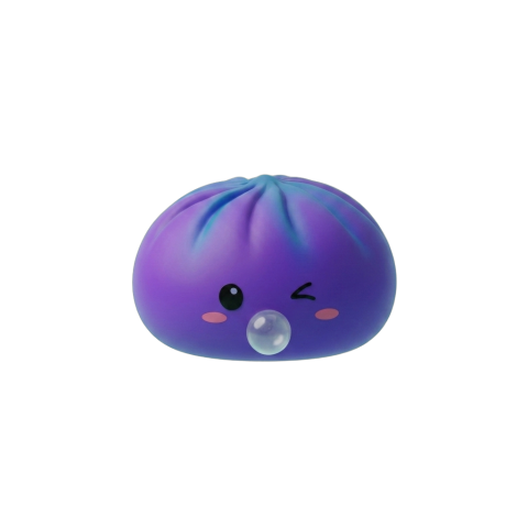 Cosmic Purple Rare Blow Dumpling Squishy being squeezed, soft slow-rise foam