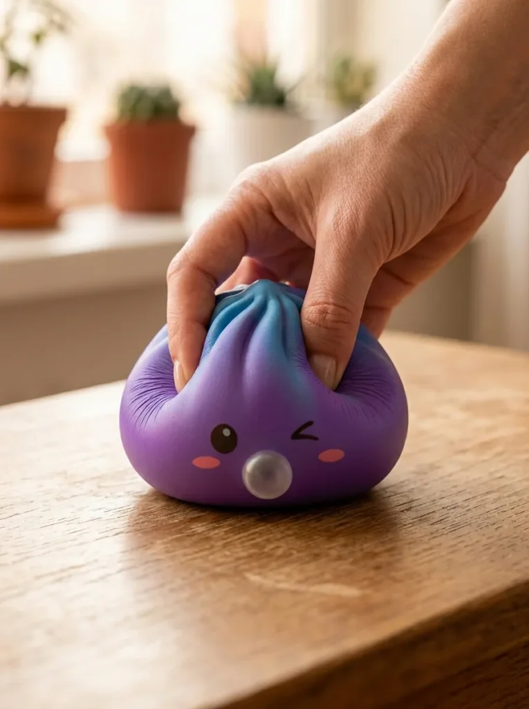 Cosmic Purple Rare Blow Dumpling Squishy mid-squish
