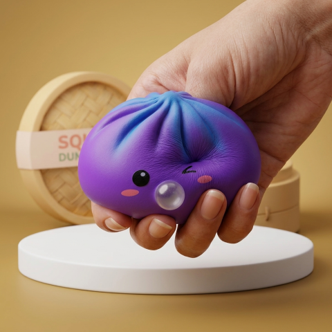 Cosmic Purple Rare Blow Dumpling Squishy — slow-rise effect, the foam springs back slowly