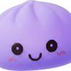 Purple Glow Dumpling Squishy Night Light being squeezed, soft slow-rise foam