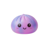 Violet Tie-Dye Dumpling Squishy being squeezed, soft slow-rise foam