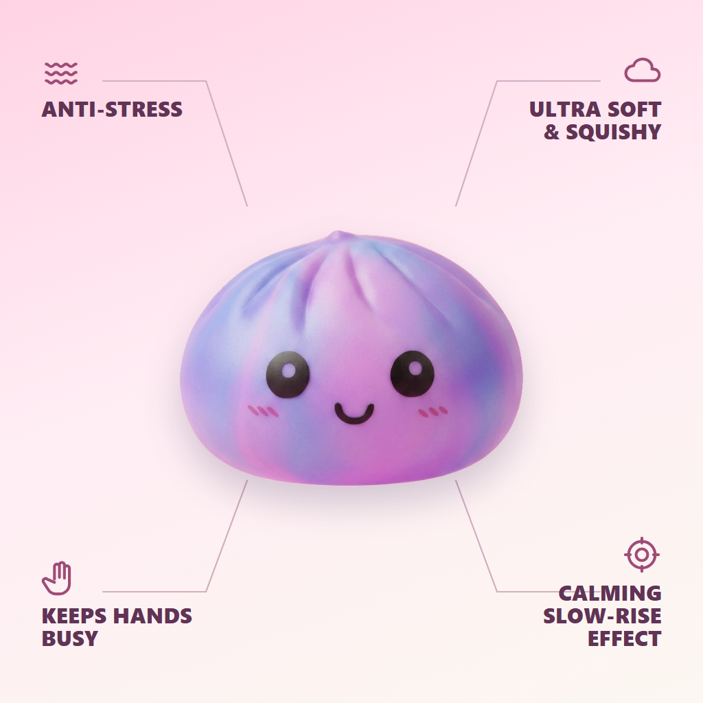 Violet Tie-Dye Dumpling Squishy — its benefits