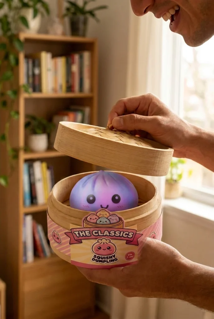 Violet Tie-Dye Dumpling Squishy unboxing moment