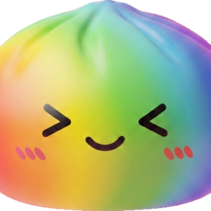 Rainbow Dumpling Squishy Kawaii being squeezed, soft slow-rise foam