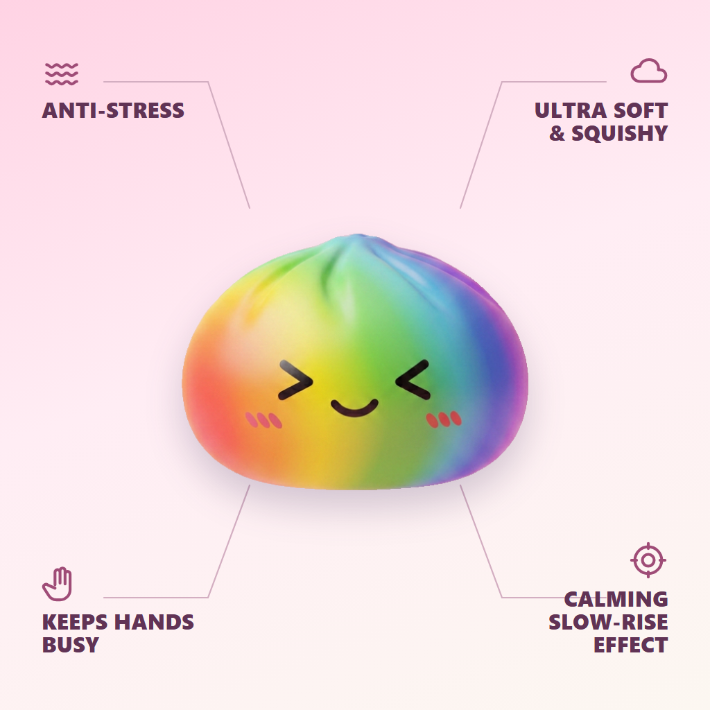 Rainbow Dumpling Squishy Kawaii — its benefits