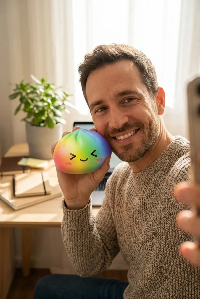Rainbow Dumpling Squishy Kawaii in everyday life