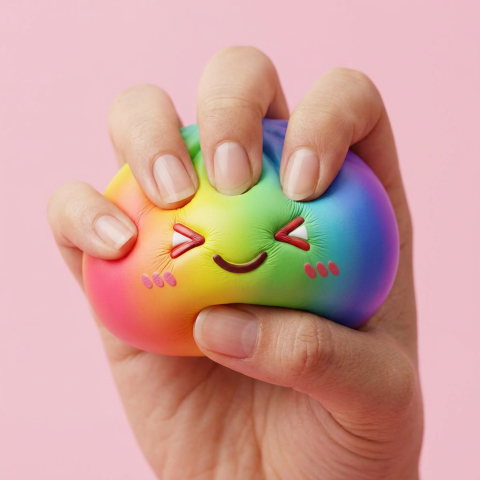 Rainbow Dumpling Squishy Kawaii — slow-rise effect, the foam springs back slowly