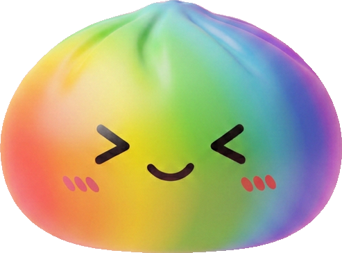 Rainbow Dumpling Squishy Kawaii being squeezed, soft slow-rise foam