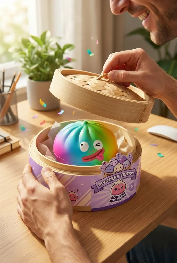 Rainbow Mystery Dumplings Squishy unboxing moment
