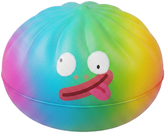 Rainbow Mystery Dumplings Squishy being squeezed, soft slow-rise foam