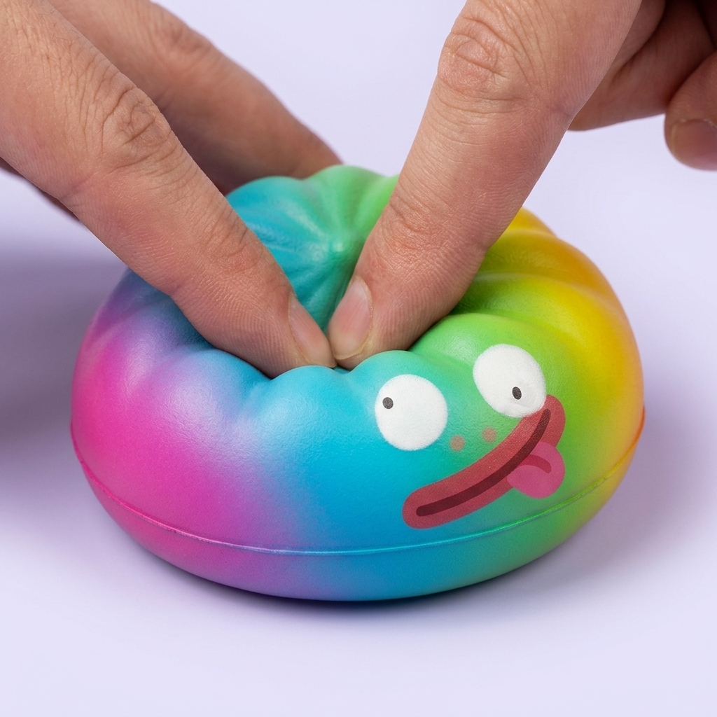 Rainbow Mystery Dumplings Squishy — slow-rise effect, the foam springs back slowly