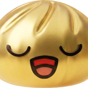 Rare Gold Treasure Dumpling Squishy being squeezed, soft slow-rise foam