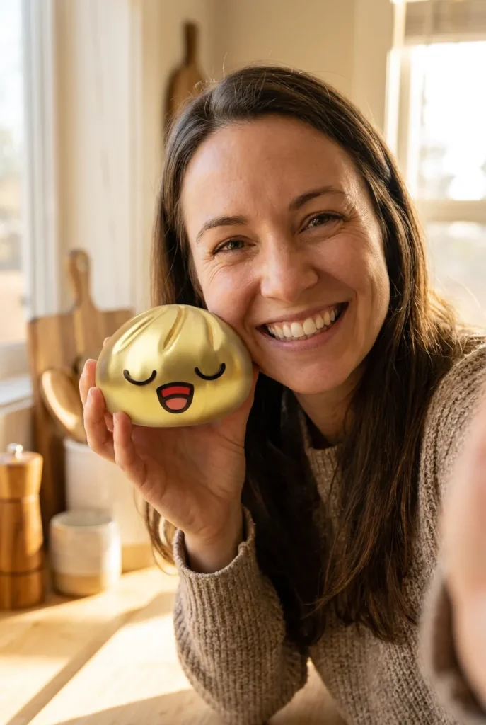 Rare Gold Treasure Dumpling Squishy in everyday life