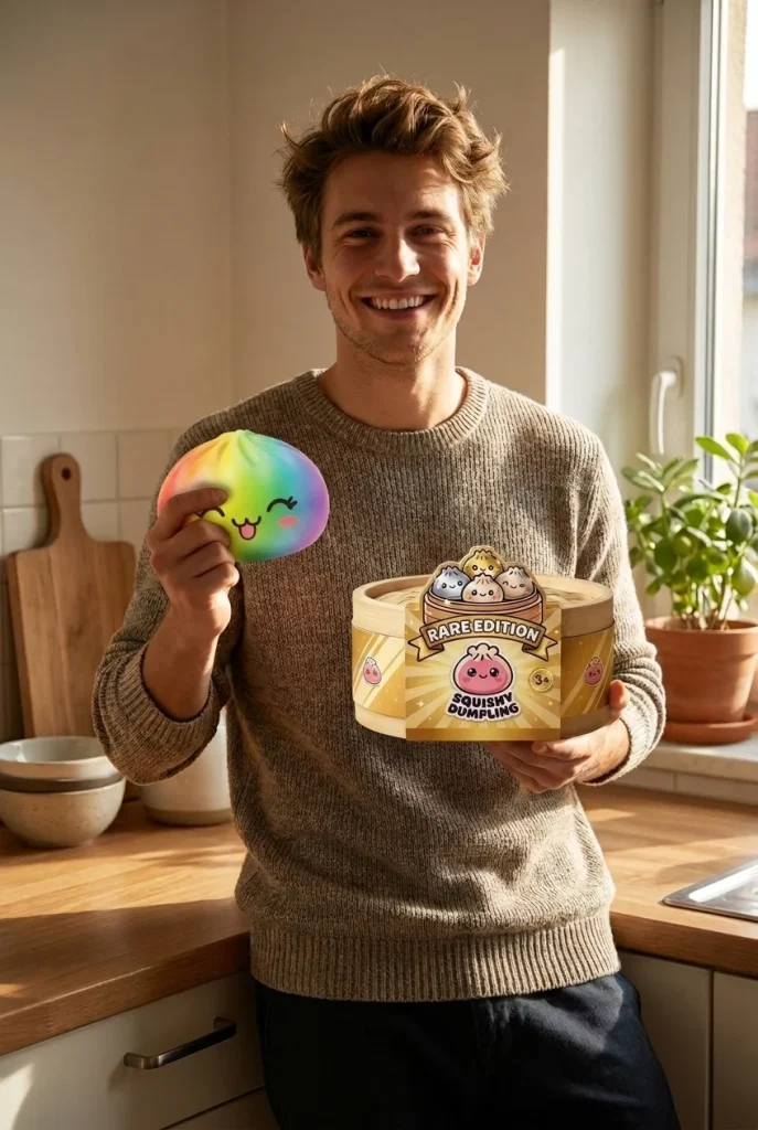 Rare Rainbow Dumpling Squishy with its box