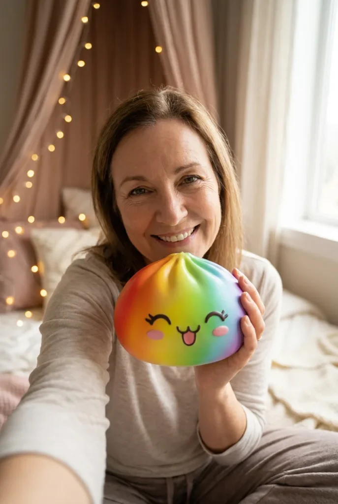 Rare Rainbow Dumpling Squishy in everyday life