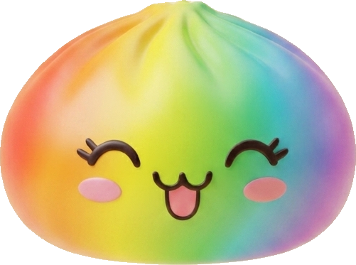 Rare Rainbow Dumpling Squishy being squeezed, soft slow-rise foam