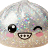 Rare Silver Glitter Dumpling Squishy being squeezed, soft slow-rise foam
