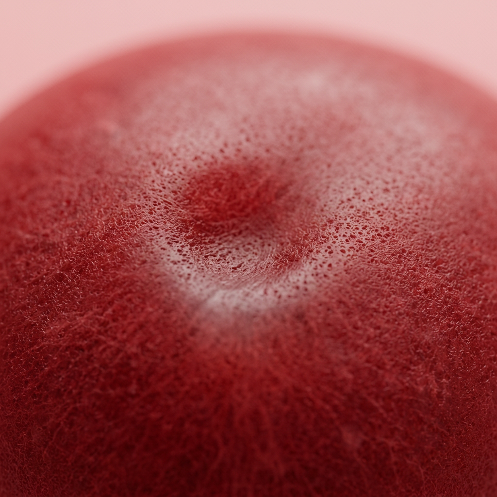 Fluffy Red Dumpling Squishy — close-up of the texture