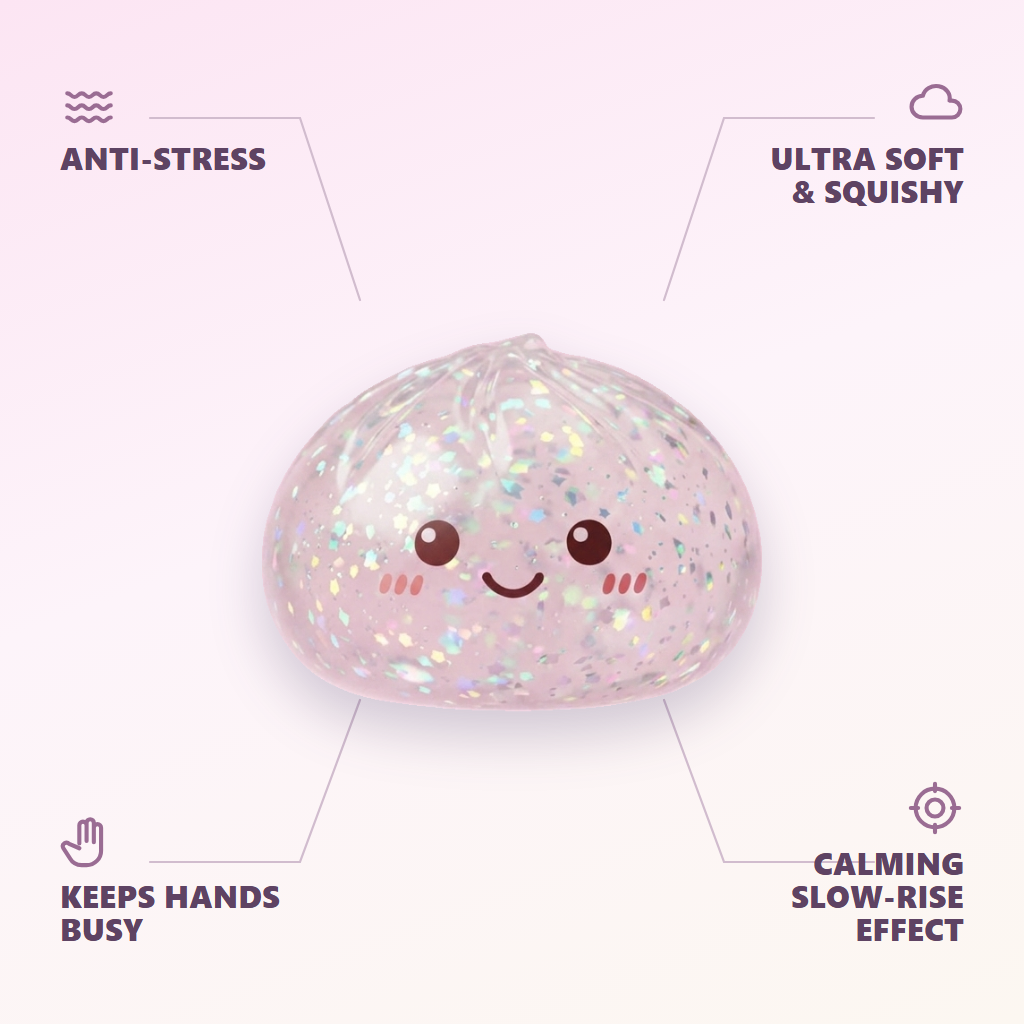 Silver Glitter Dumpling Squishy — its benefits