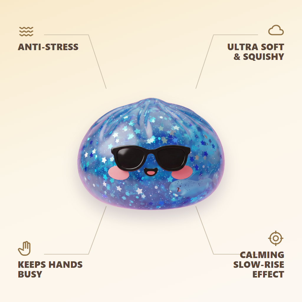 Sparkle Sunglasses Dumpling Squishy — its benefits