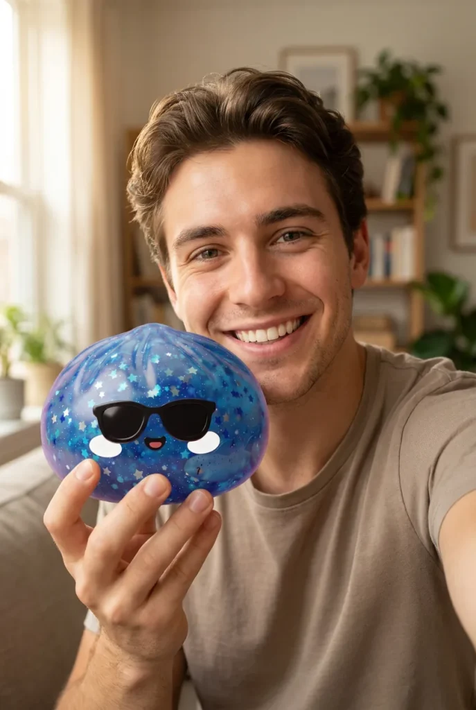 Sparkle Sunglasses Dumpling Squishy in everyday life
