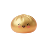 Lucky Gold Dumpling Squishy being squeezed, soft slow-rise foam