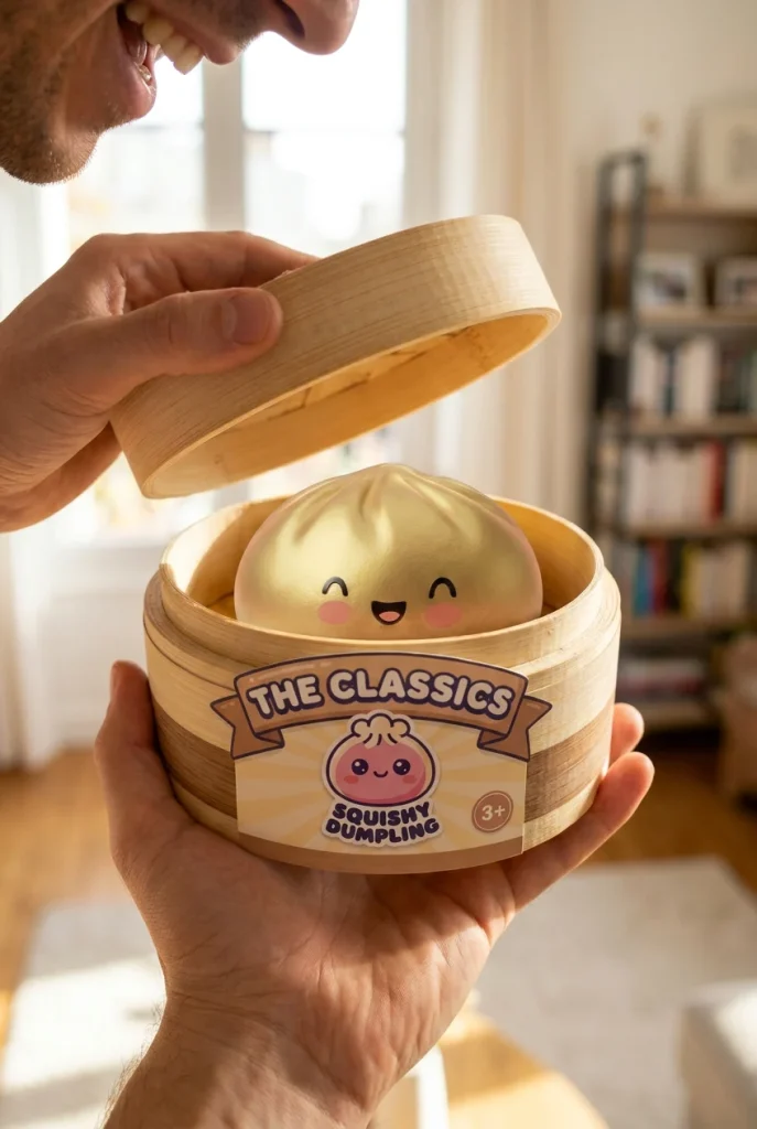Lucky Gold Dumpling Squishy unboxing moment