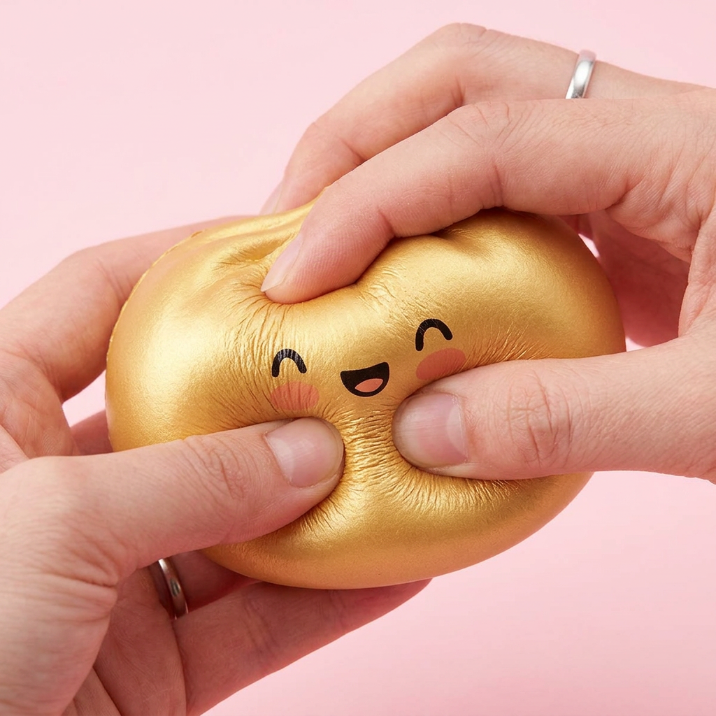 Lucky Gold Dumpling Squishy — slow-rise effect, the foam springs back slowly